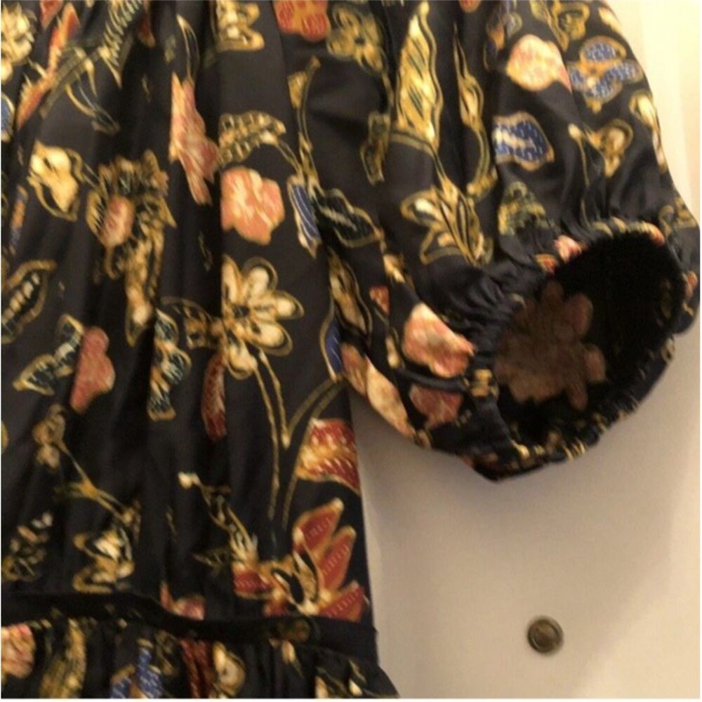 Ulla Johnson Cybil Odessa Silk Floral Puff sleeves Midi Dress Sze 6 NWT - Picture 5 of 13